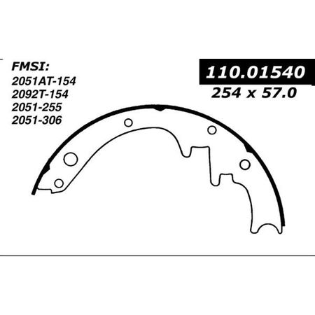 Riveted Brake Shoes,112.01540 -  CENTRIC PARTS